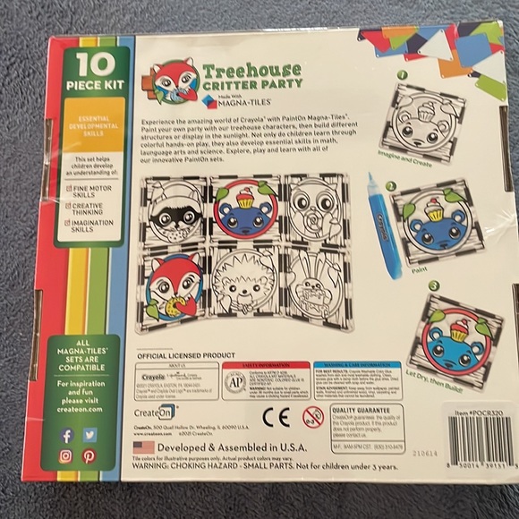 NEW Treehouse Critter Party Magna-Tiles Crayola Paint Toy Kit for Kids. Art Stem - Picture 2 of 4